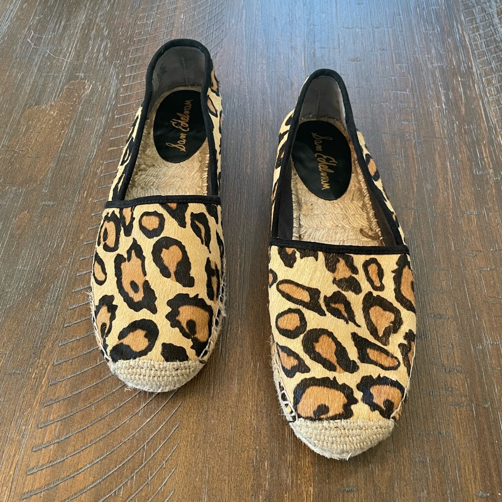 Sam Edelman Leopard Print Espadrilles in Tan and Black